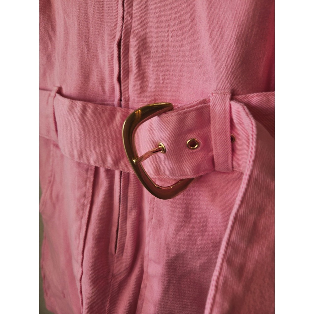 Show Me Your MuMu Pink Short Sleeve Belted Romper - Picture 5 of 6